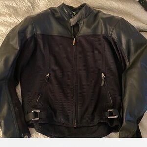 Leather and Mesh Power Trip Motorcycle Jacket